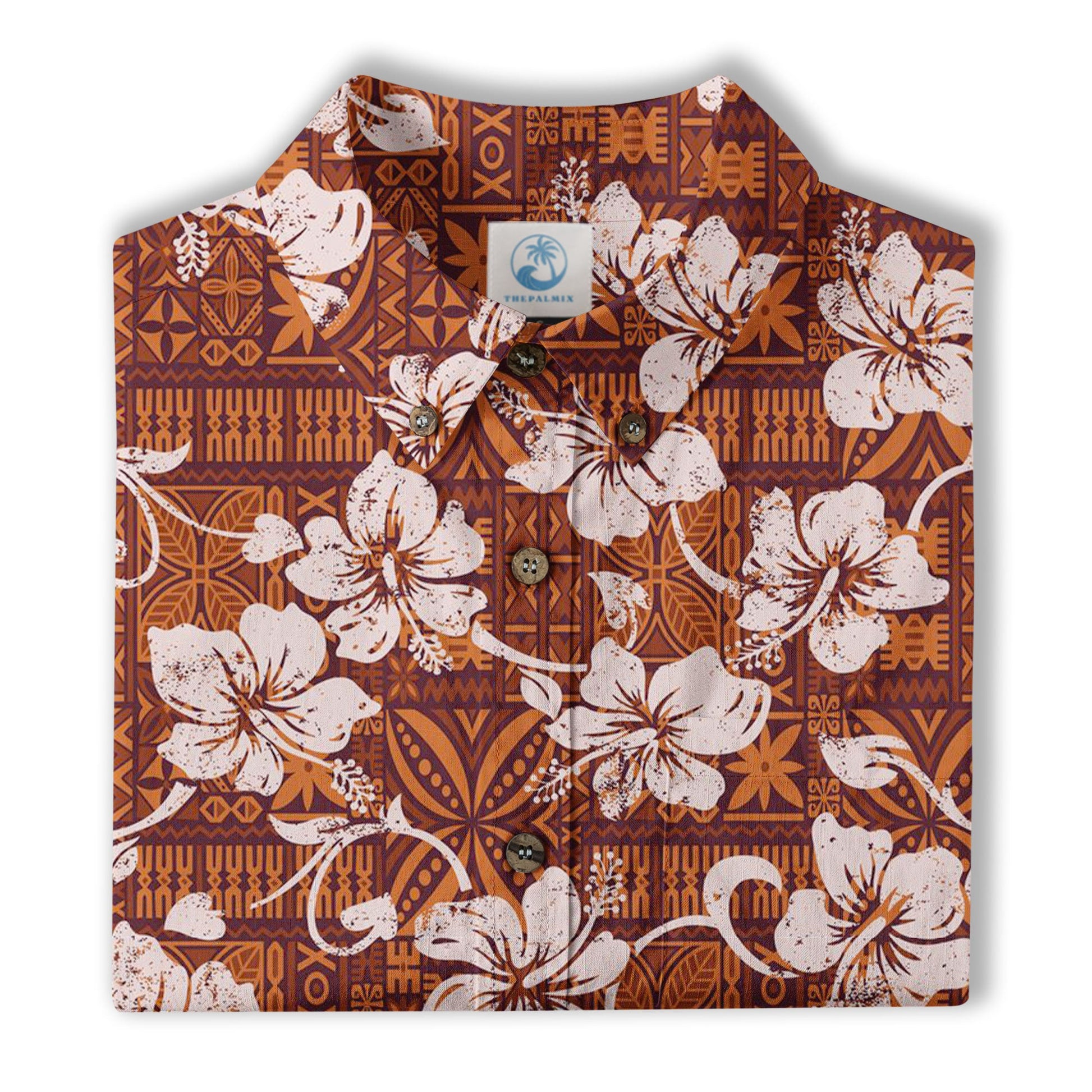 Vintage Tribal Hawaii Shirt for Men, Aloha Pattern Hawaii Shirt