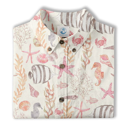 Sea Ocean Animals Women's Hawaiian Shirt, Ocean Animals Hawaiian Shirt
