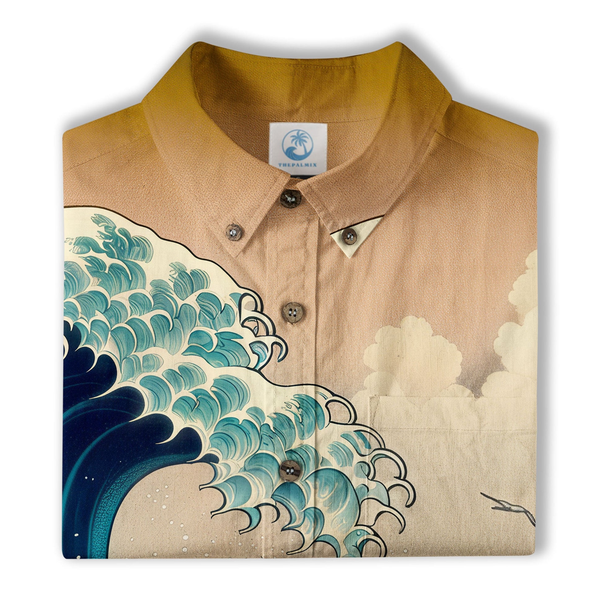 Crane Sakura Japanese Hawaiian Shirt Ocean Wave Koi Carp Fish Hawaiian
