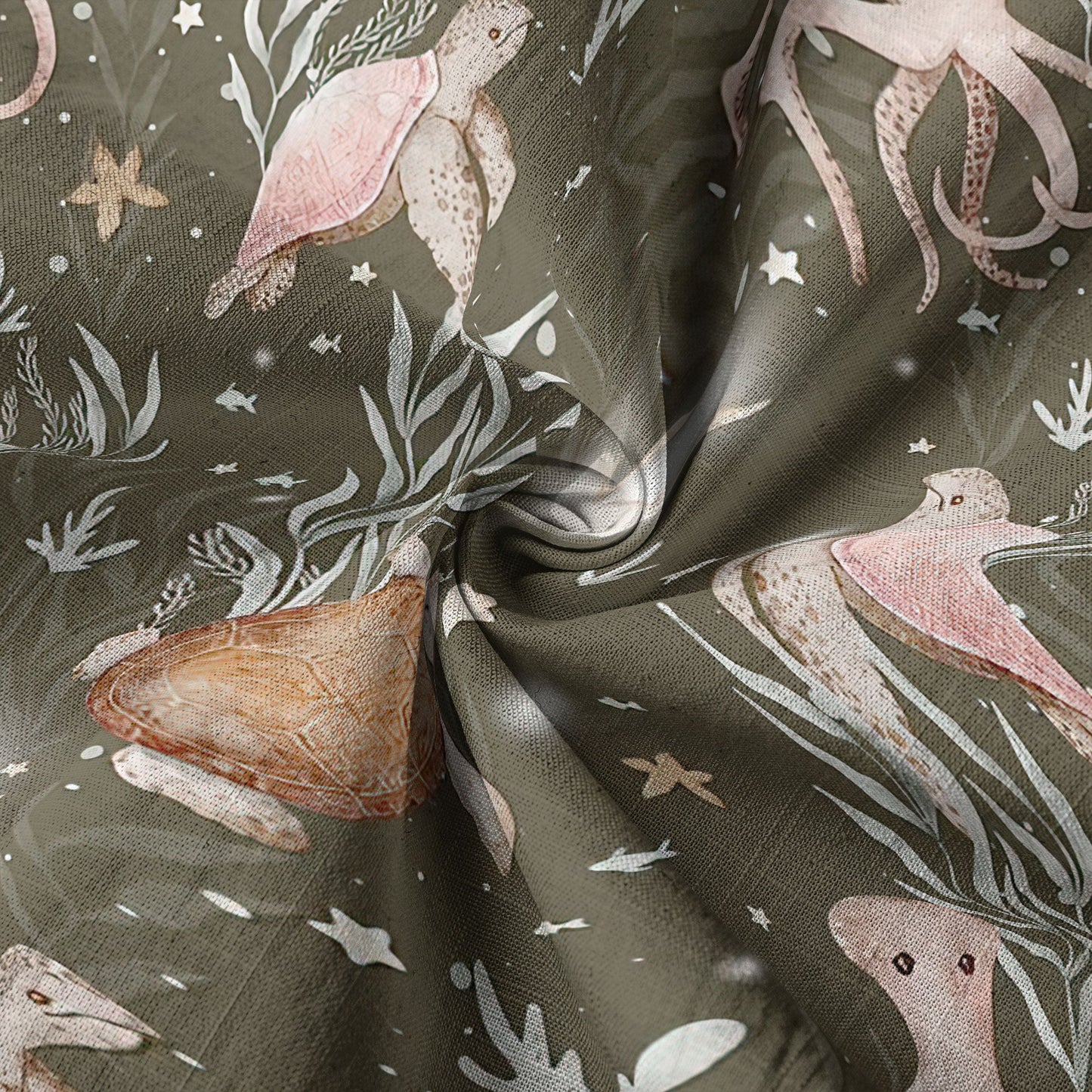Ocean Animals Hawaiian Button Up Shirt, Turtle Summer Beach Shirt