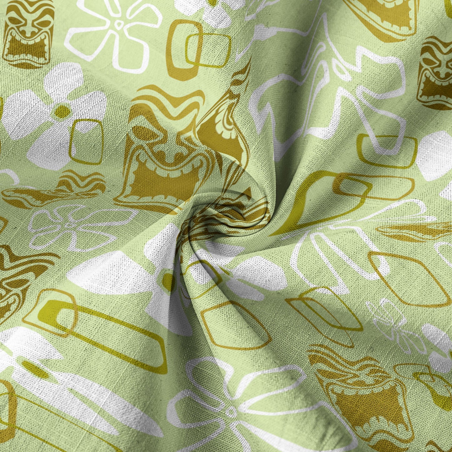 Exotic Tiki Pattern Hawaii Shirt for Men, Hibiscus Hawaii Shirt