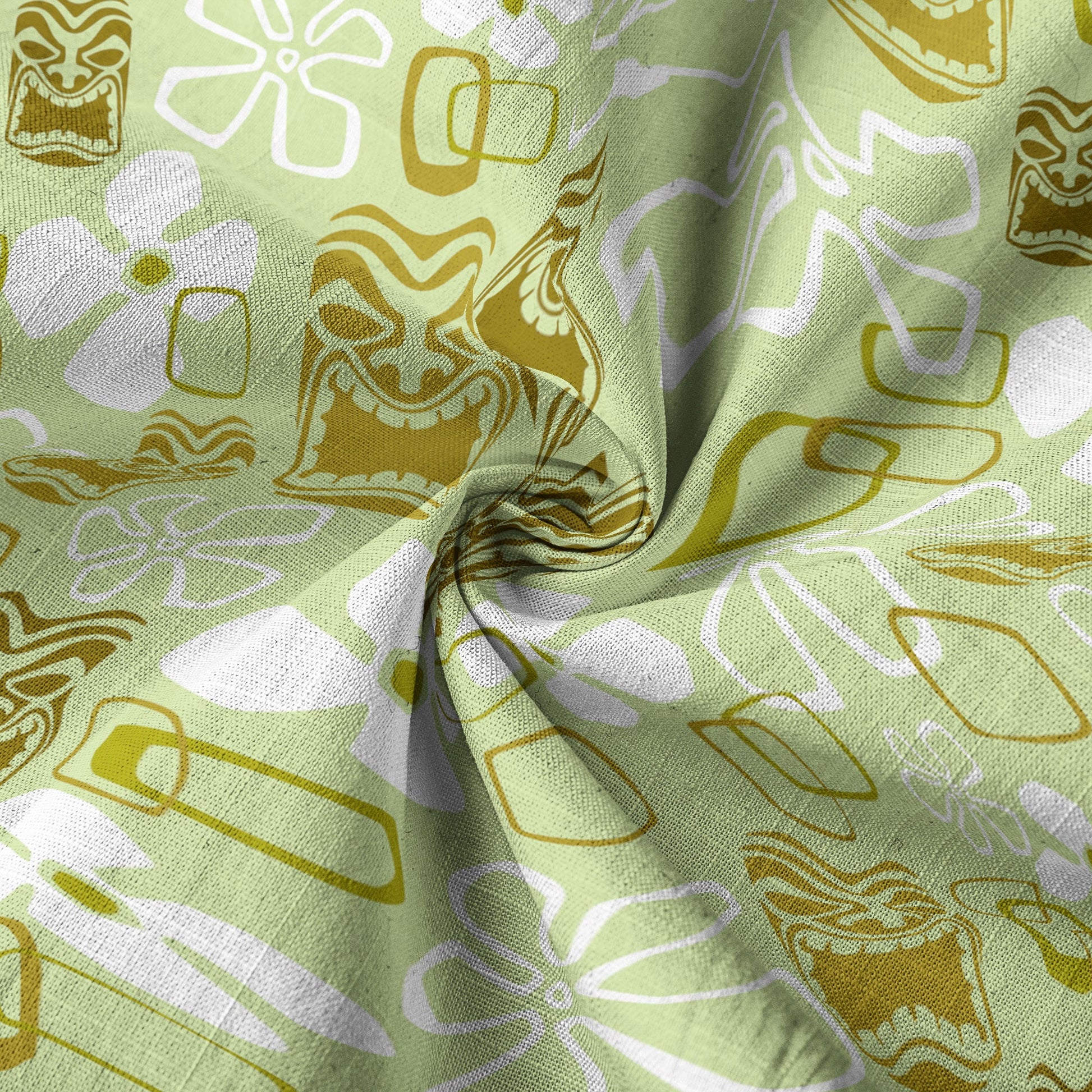 Exotic Tiki Pattern Hawaii Shirt for Men, Hibiscus Hawaii Shirt