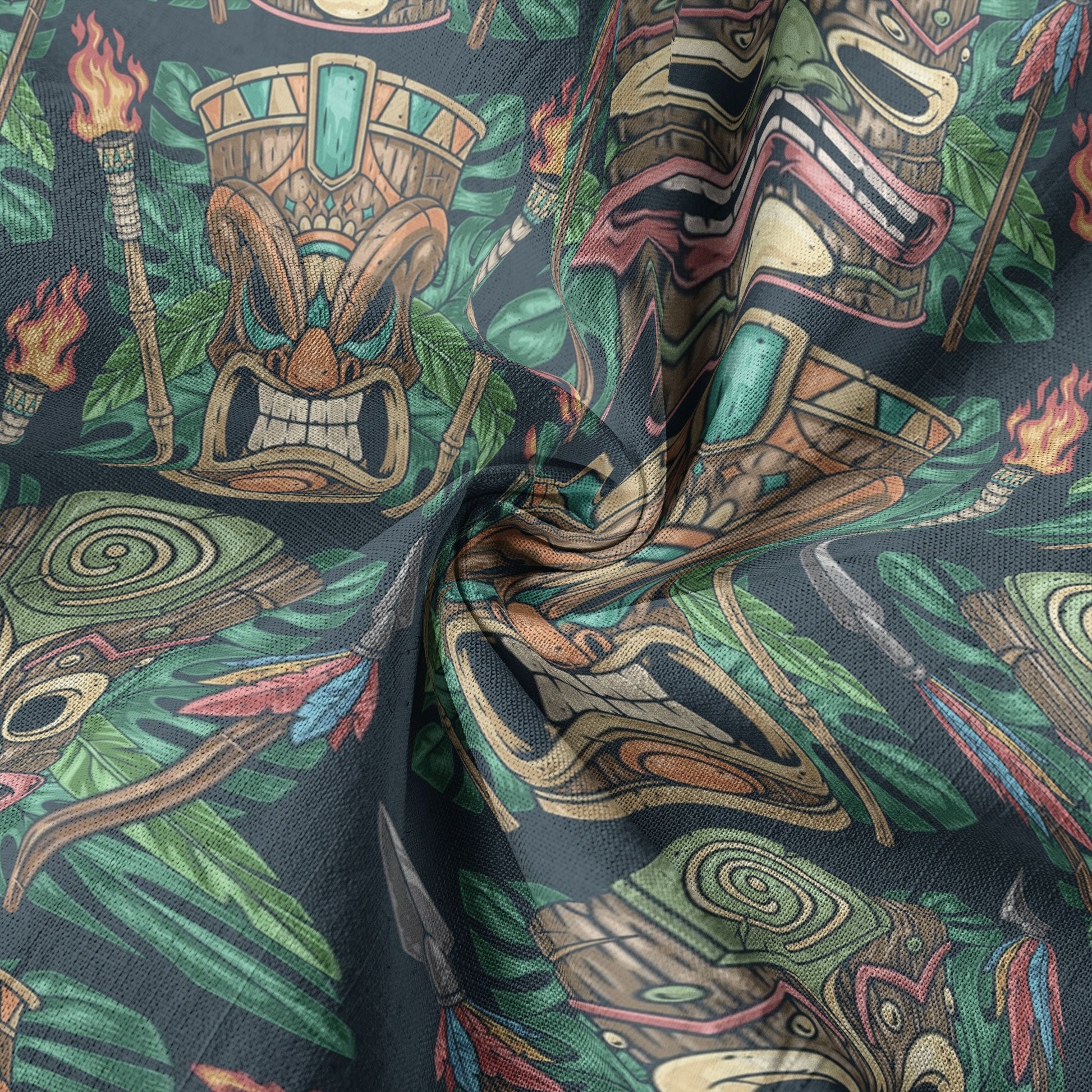 Exotic Tiki Mask Pattern Hawaii Shirt for Men