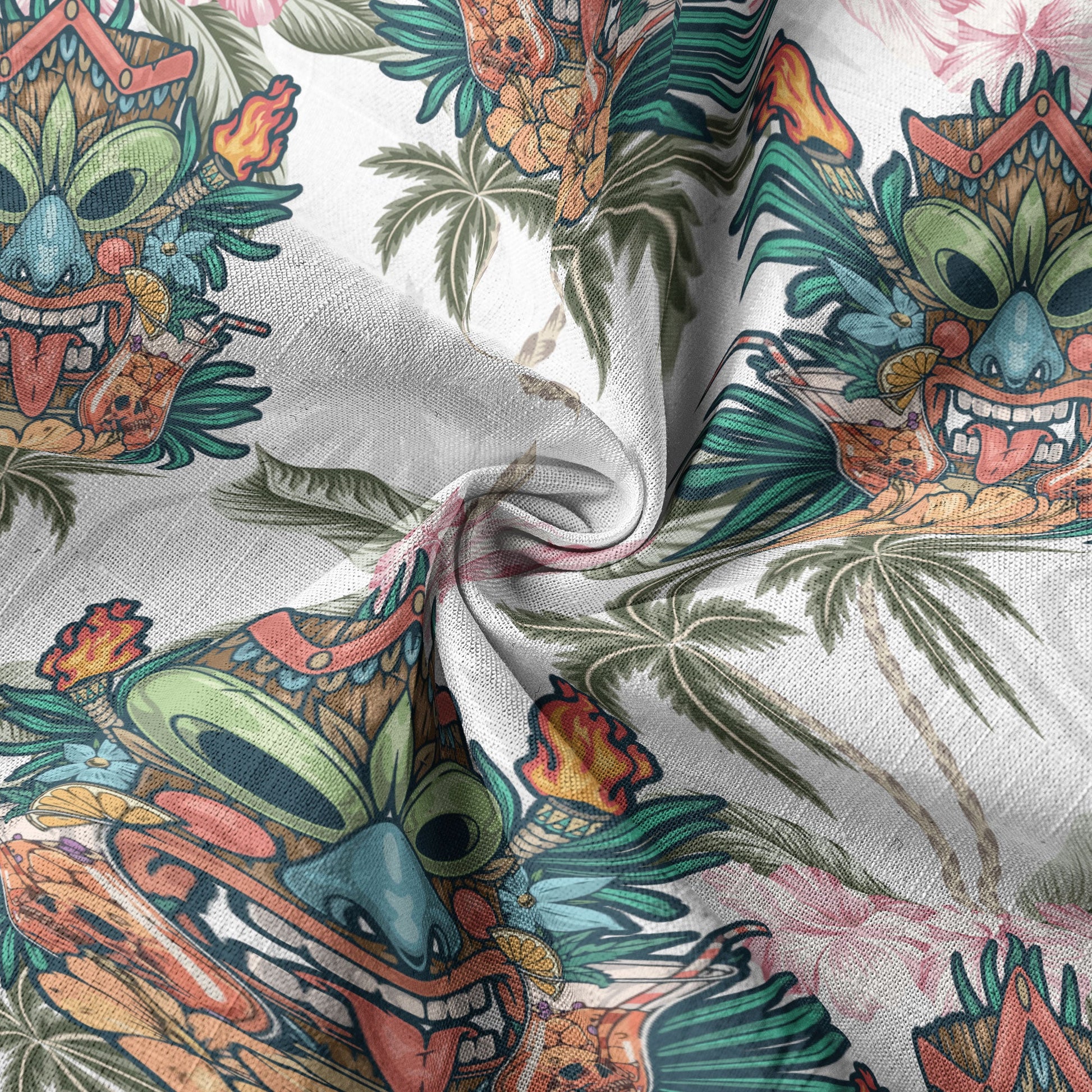 Tiki Mask Pattern Hawaii Shirt for Men, Aloha Pattern Shirt