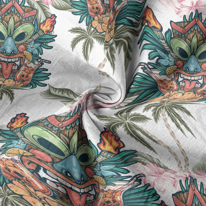 Tiki Mask Pattern Hawaii Shirt for Men, Aloha Pattern Shirt