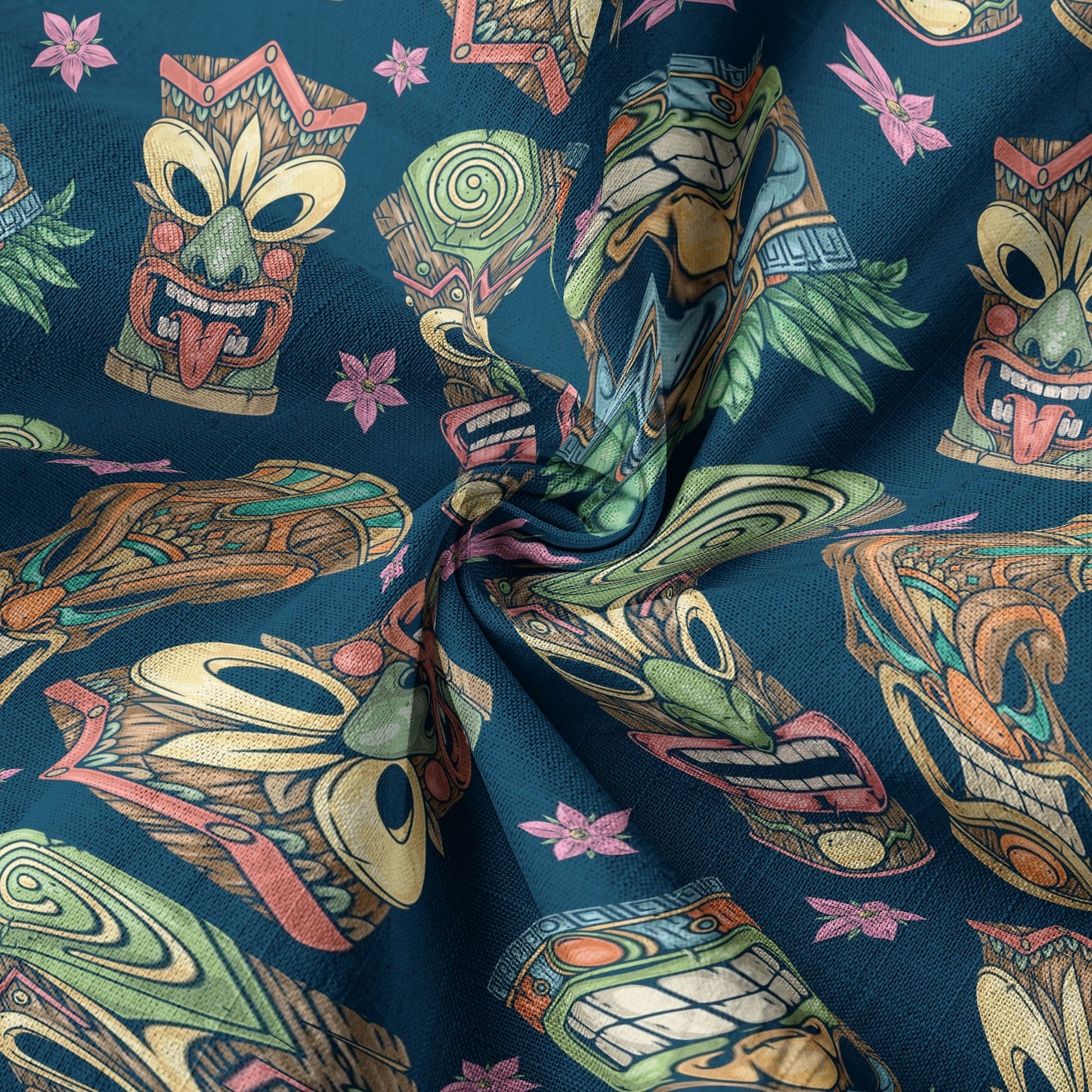 Tiki Mask Pattern Hawaii Shirt for Men, Aloha Hawaii Shirt