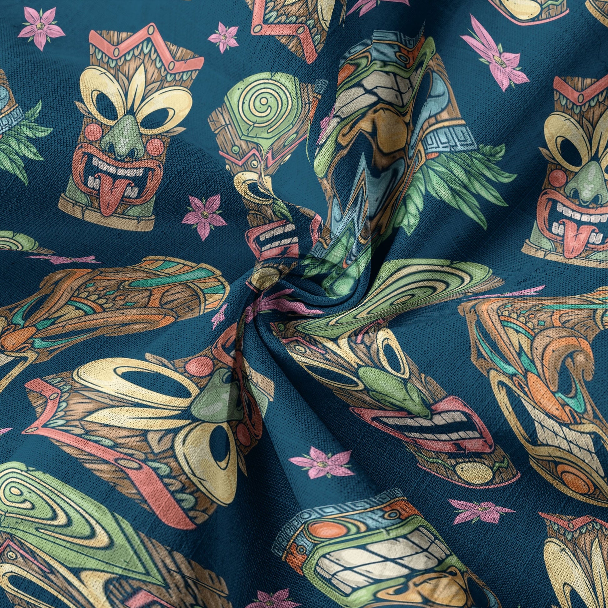 Tiki Mask Pattern Hawaii Shirt for Men, Aloha Hawaii Shirt