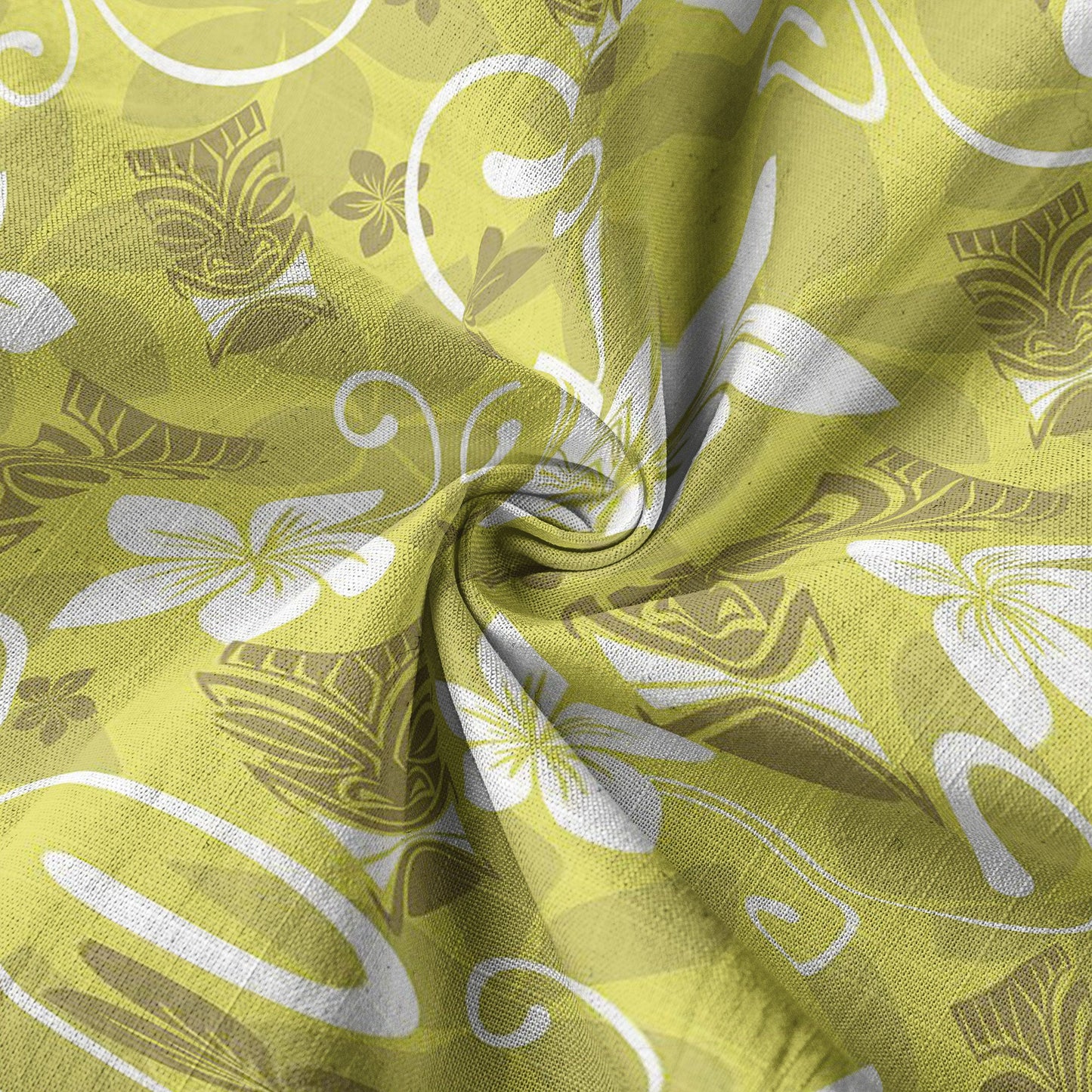 Tiki Mask Pattern Hawaii Shirt for Men, Aloha Floral Pattern Hawaii Shirt