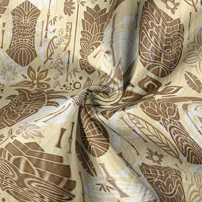 Surfing Tiki Mask Pattern Hawaii Shirt for Men, Tiki Mask Hawaiian Shirt
