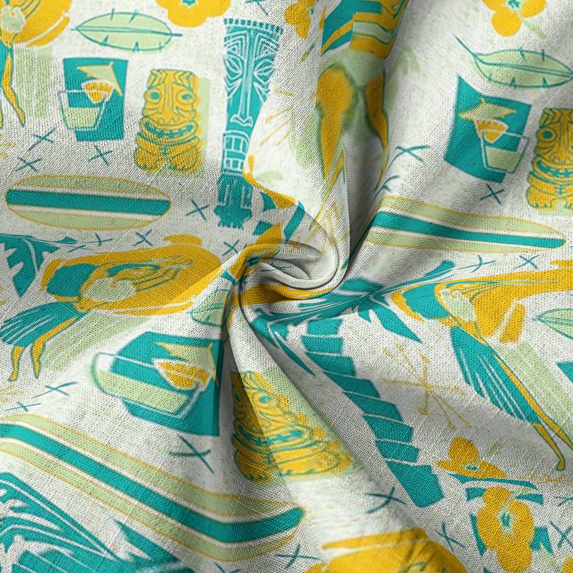 Surfing Tiki Mask Pattern Hawaii Shirt for Men, Tiki Mask Hawaiian Shirt