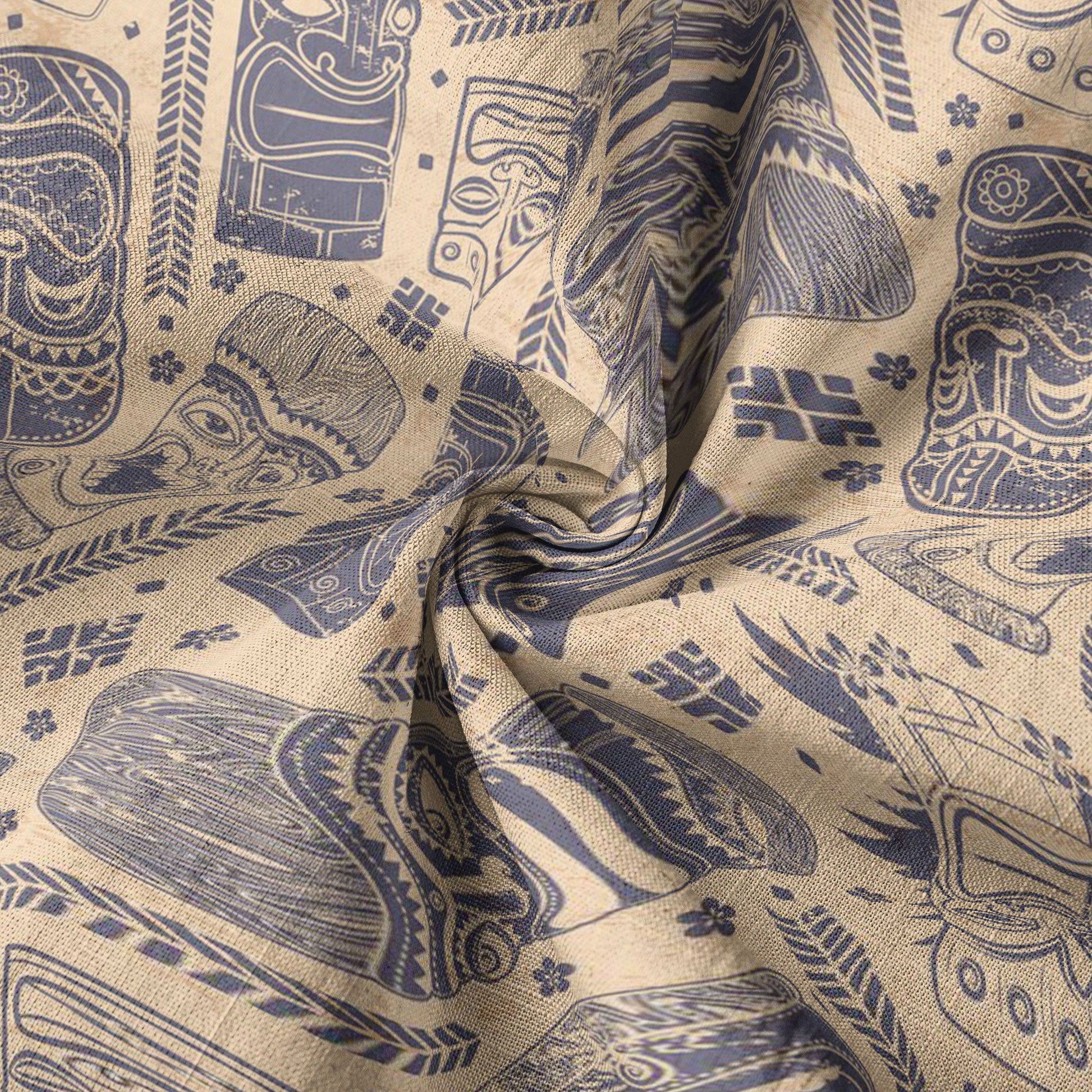 Surfing Tiki Mask Pattern Hawaii Shirt for Men, Tiki Mask Hawaiian Shirt