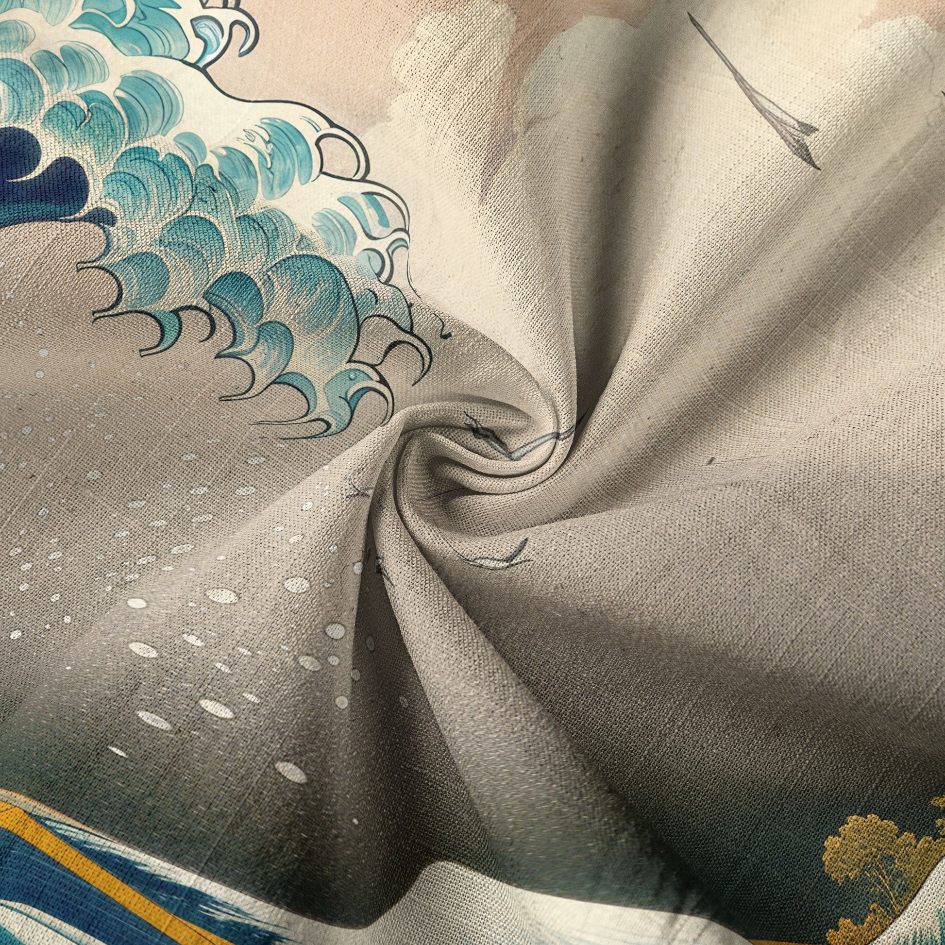 Crane Sakura Japanese Hawaiian Shirt Ocean Wave Koi Carp Fish Hawaiian