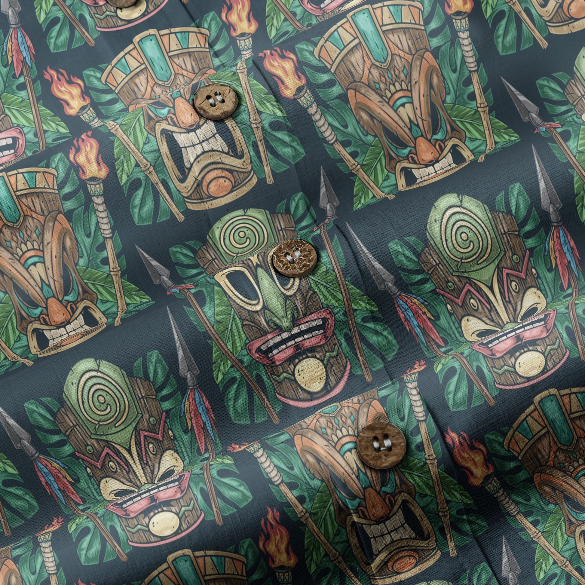 Exotic Tiki Mask Pattern Hawaii Shirt for Men