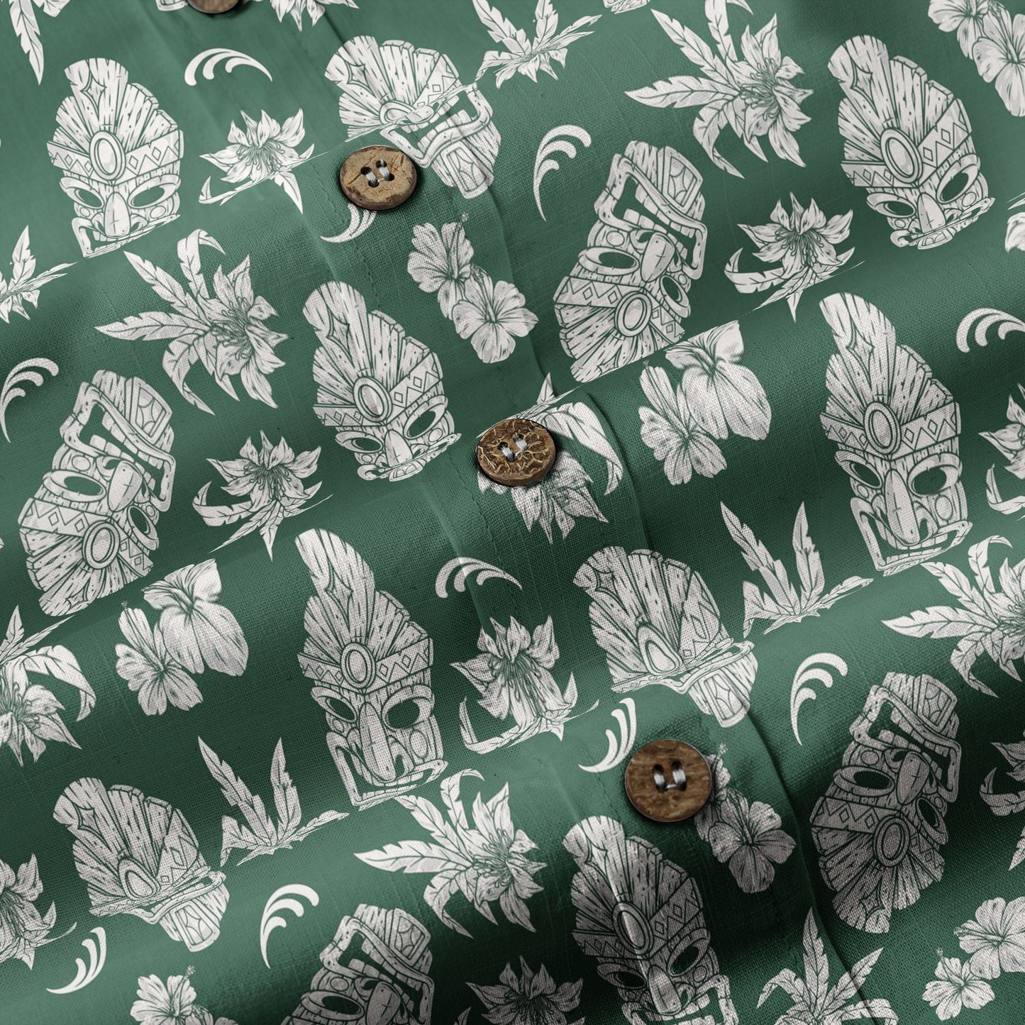 Tiki Mask Pattern Hawaii Shirt for Men
