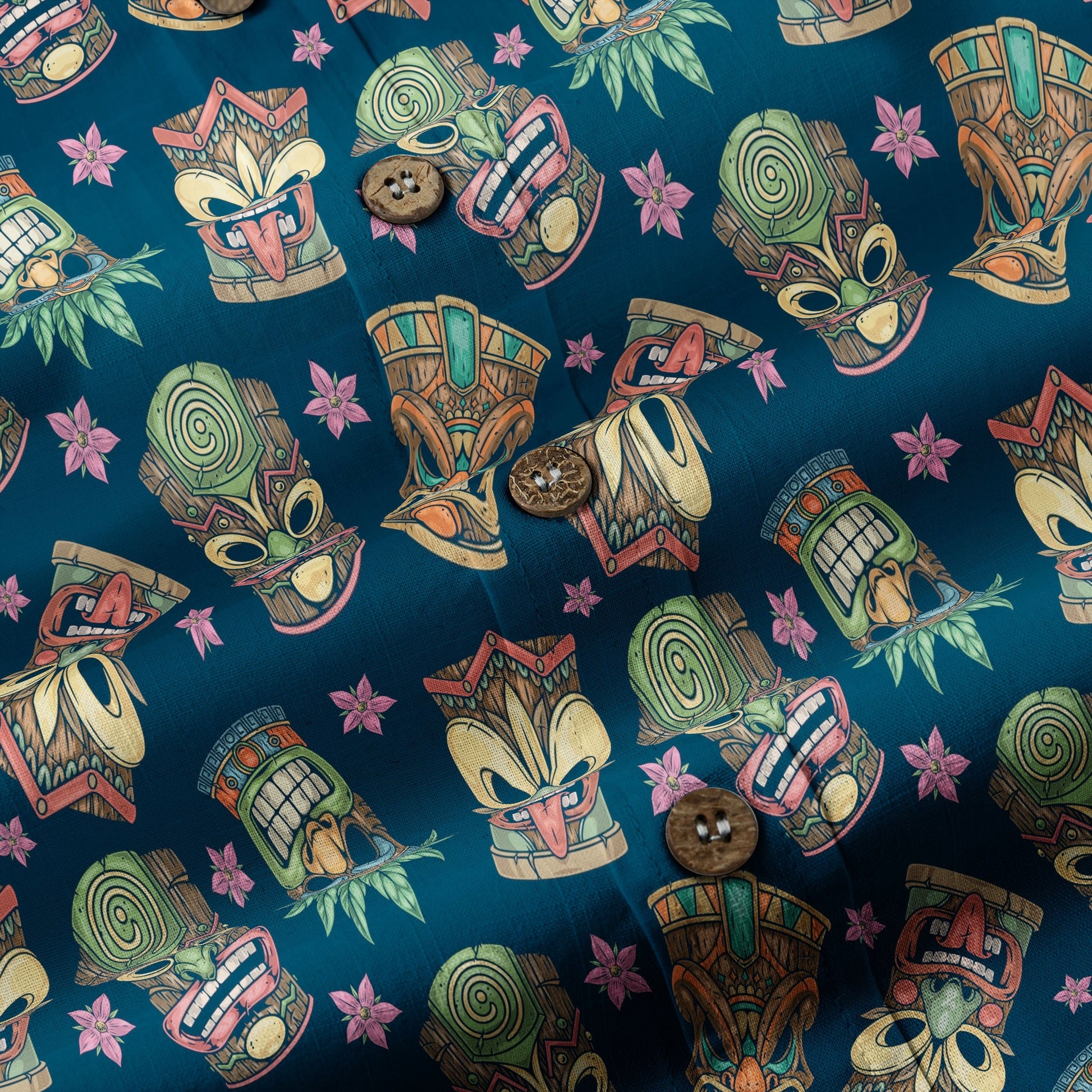 Tiki Mask Pattern Hawaii Shirt for Men, Aloha Hawaii Shirt