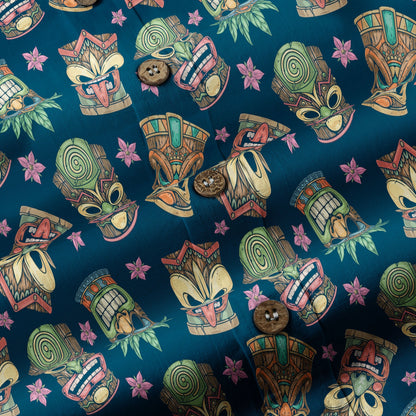 Tiki Mask Pattern Hawaii Shirt for Men, Aloha Hawaii Shirt