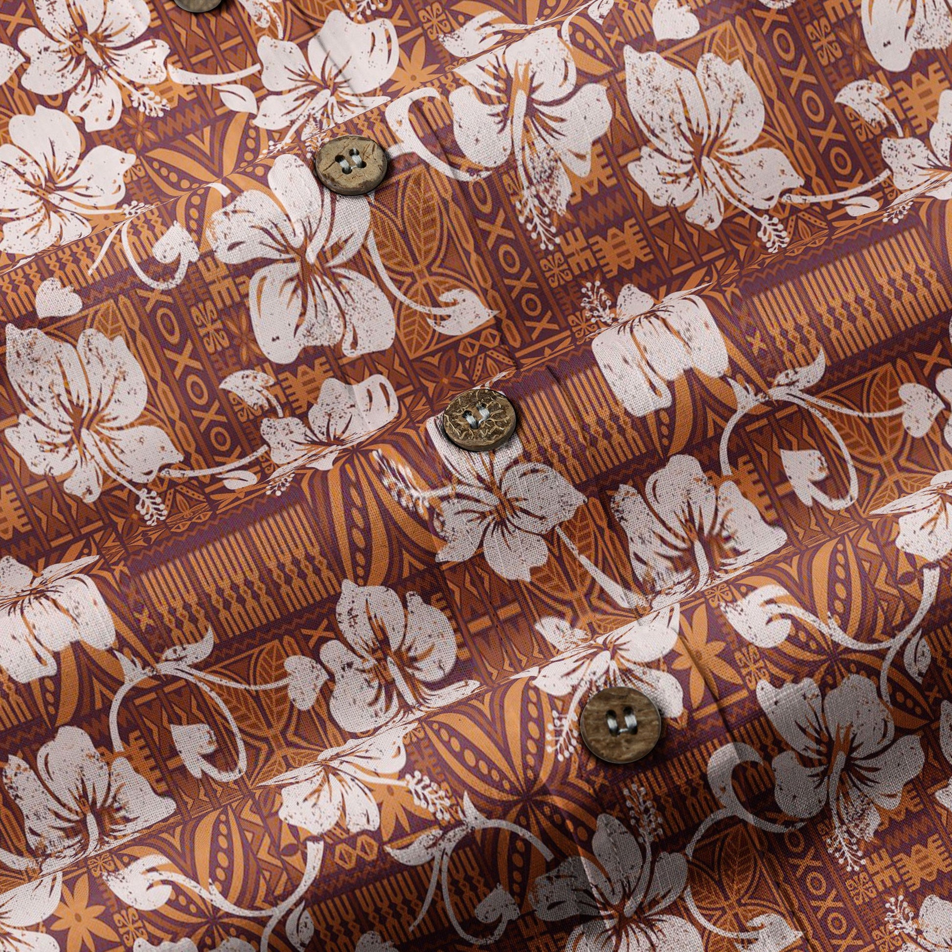 Vintage Tribal Hawaii Shirt for Men, Aloha Pattern Hawaii Shirt