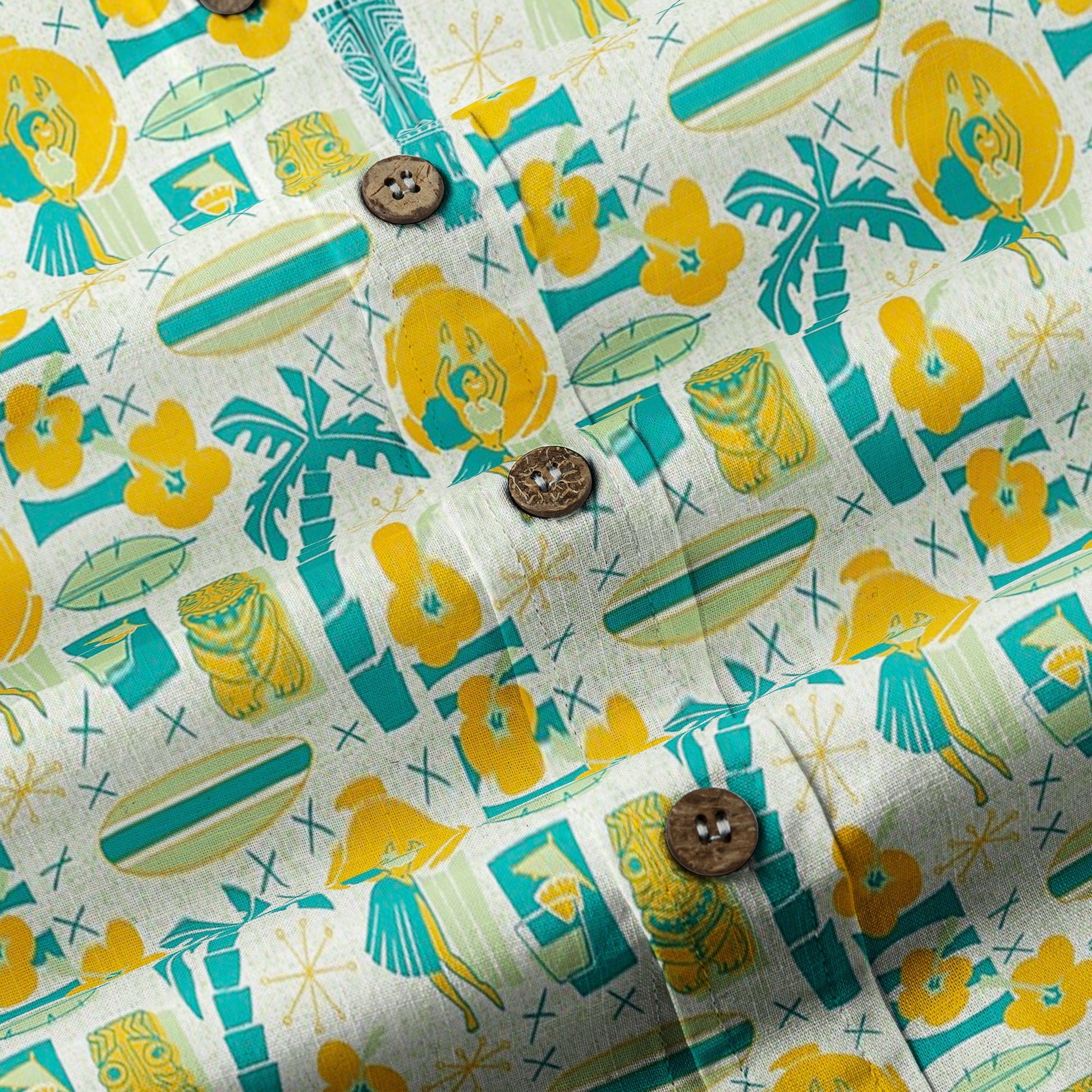 Surfing Tiki Mask Pattern Hawaii Shirt for Men, Tiki Mask Hawaiian Shirt