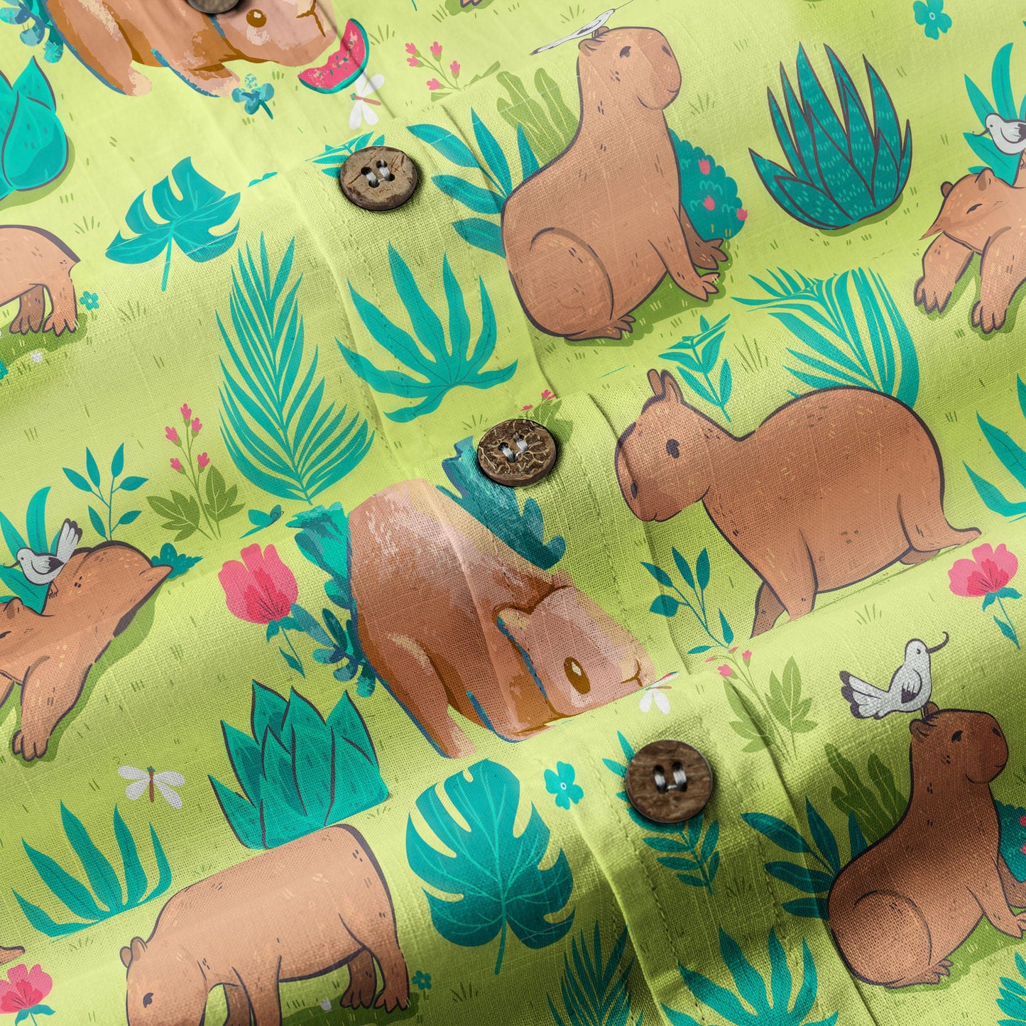 Tropical Capybara Hawaiian Shirt Aloha Funny Beach Capybara Shirt