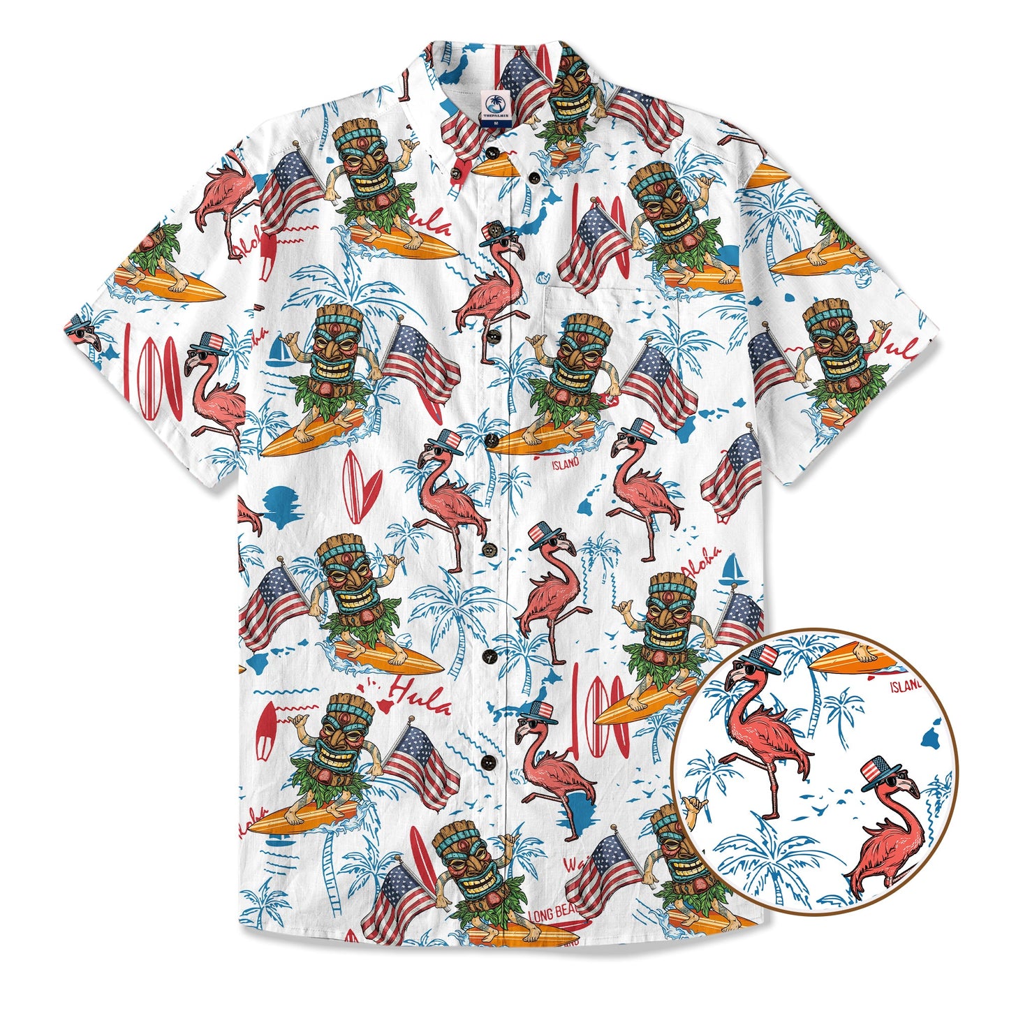 Tiki Mask Independence Day - Cotton Hawaii Shirt