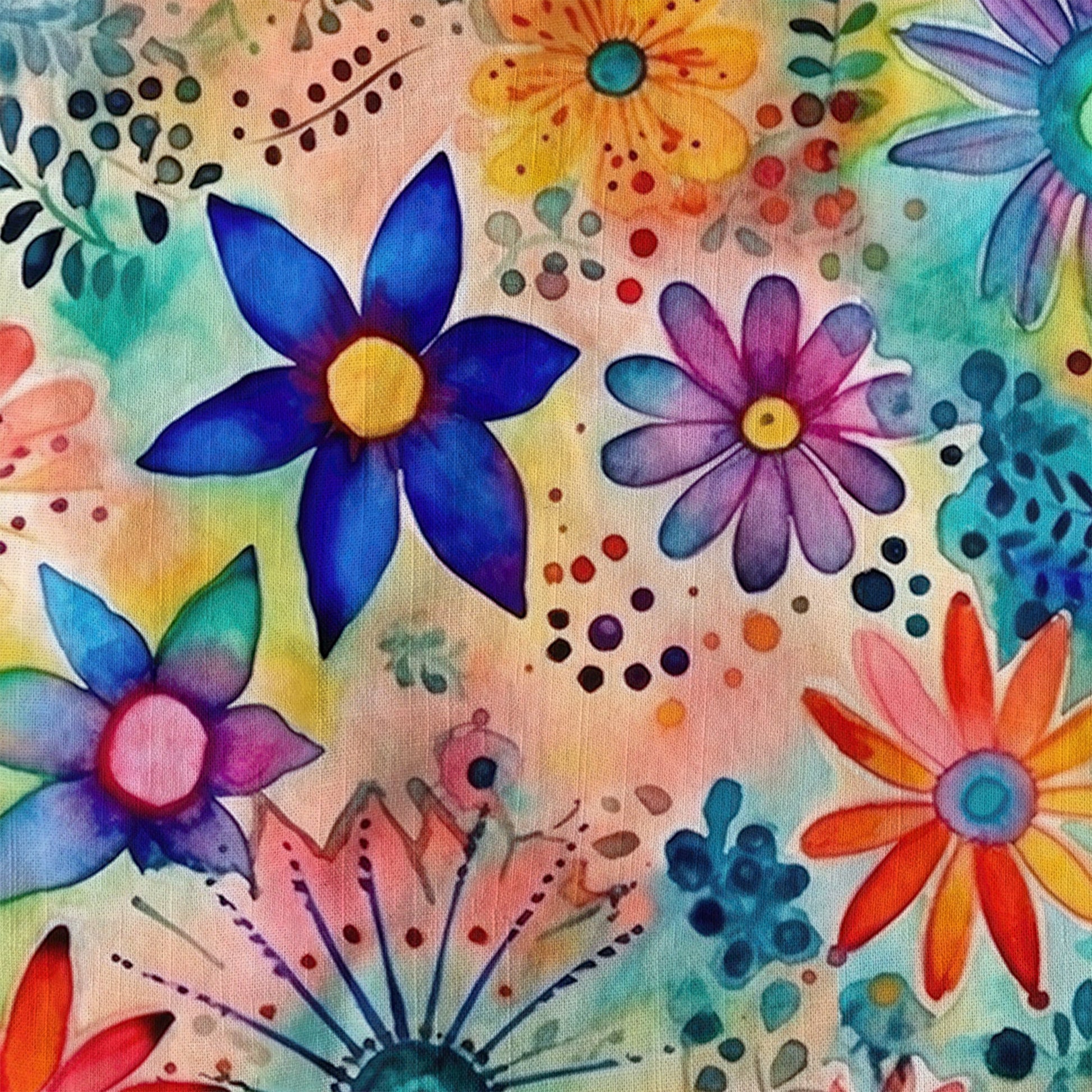 Hippie Flowers Seamless Patterns Hawaii Shirt, Groovy Floral Pattern Hawaiian Shirt