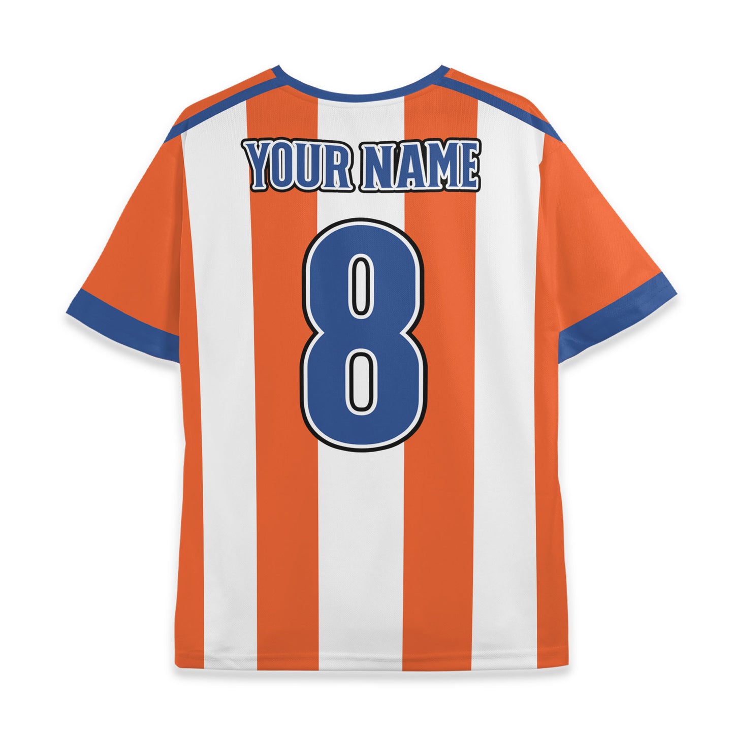 Custom Team Orange and White Bold Stripe Soccer Jersey