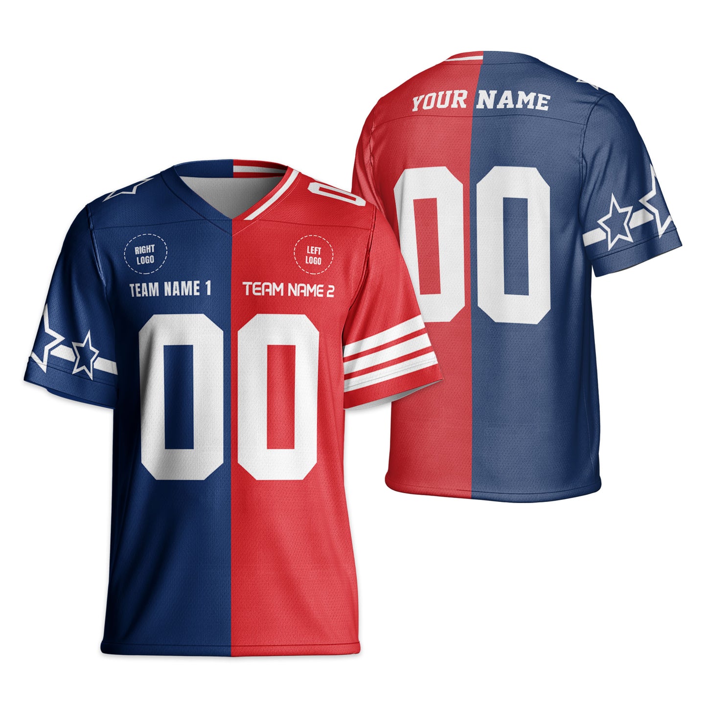 Custom Team Half and Half Football Jersey