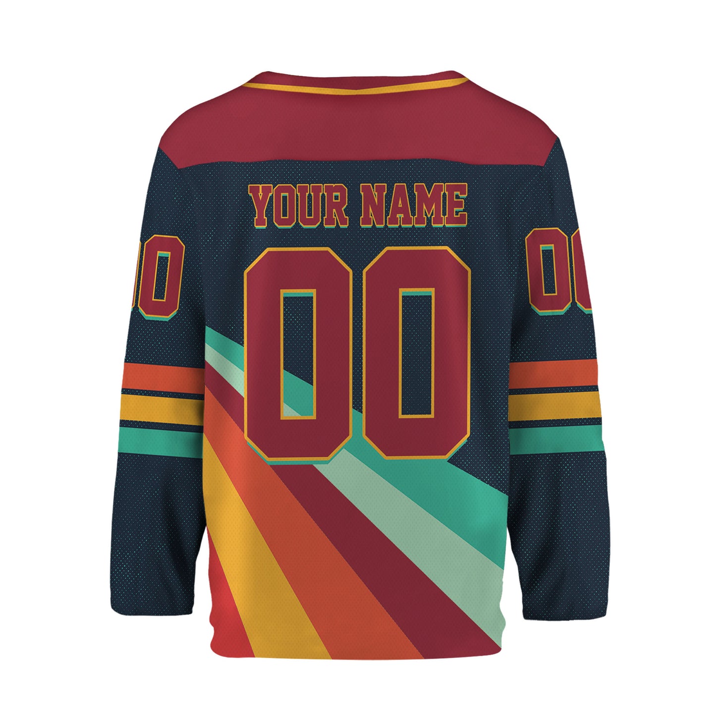 Custom Retro Vintage 80s Mix Navy Hockey Jersey