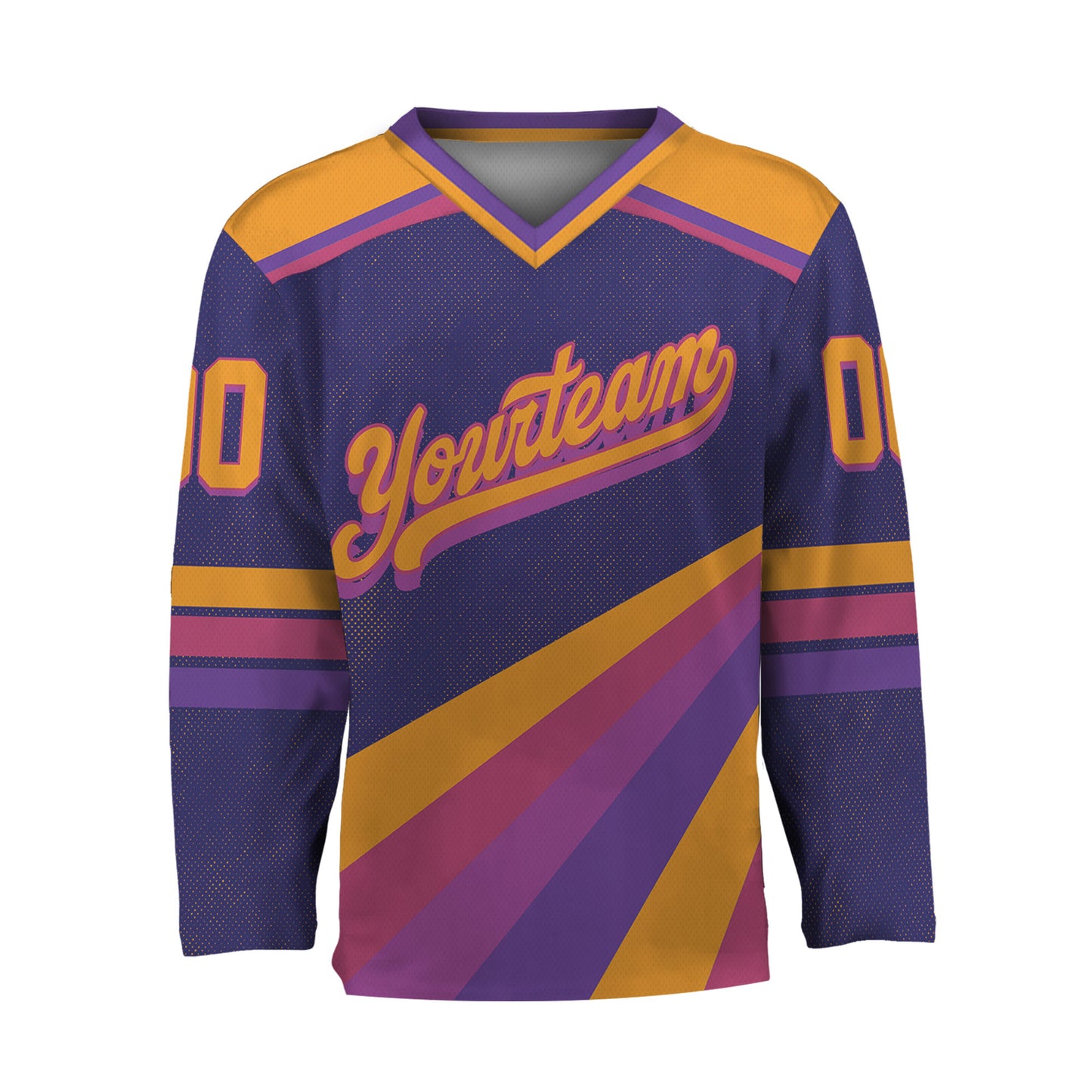 Custom Retro Vintage 80s Mix Purple Hockey Jersey
